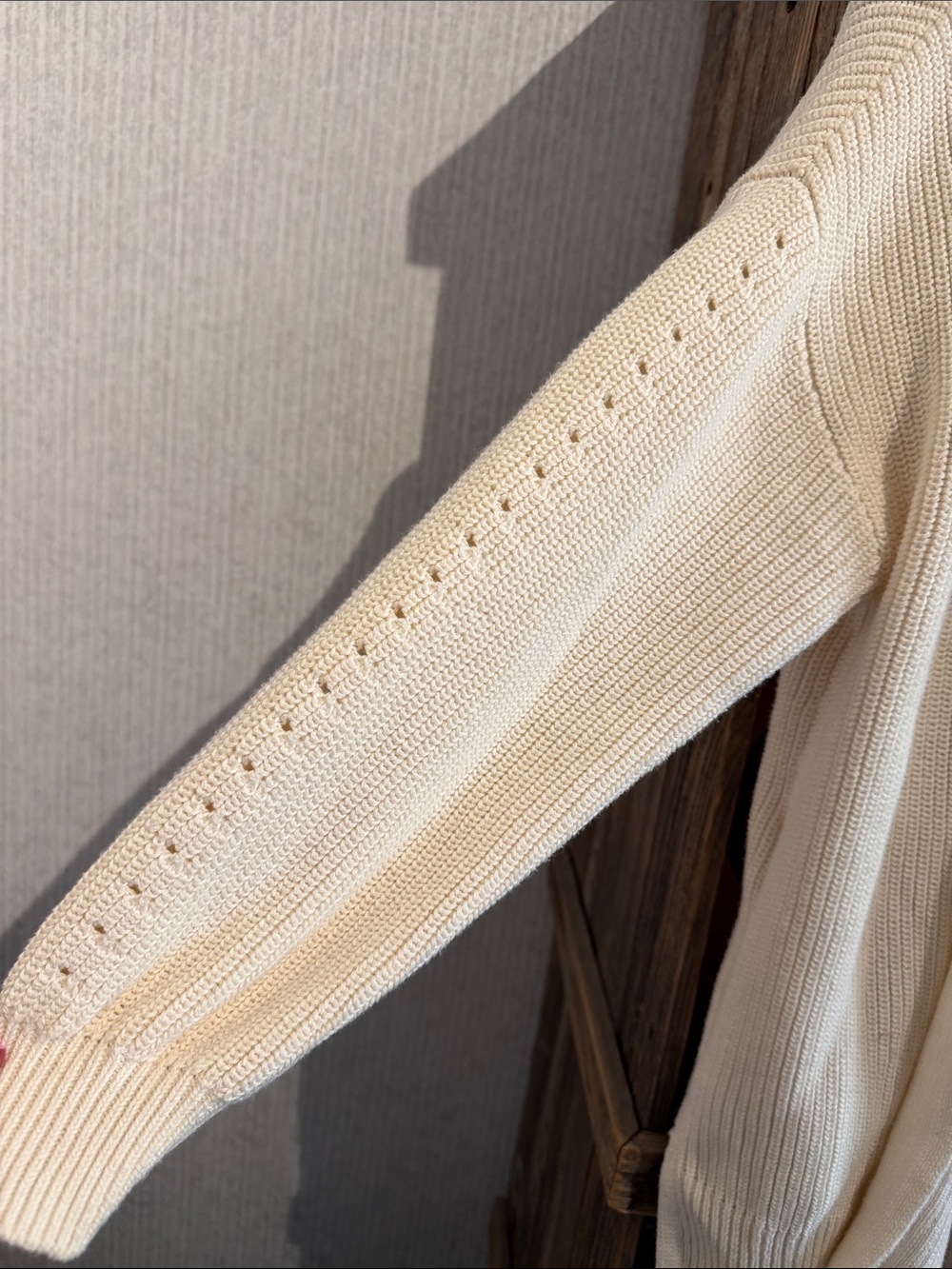Universal Thread Cream Open-Front Ribbed Cardigan - Picture 3 of 4